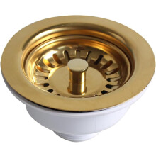 Kit de ralo para pia em aço inoxidável com acabamento dourado polido XK223