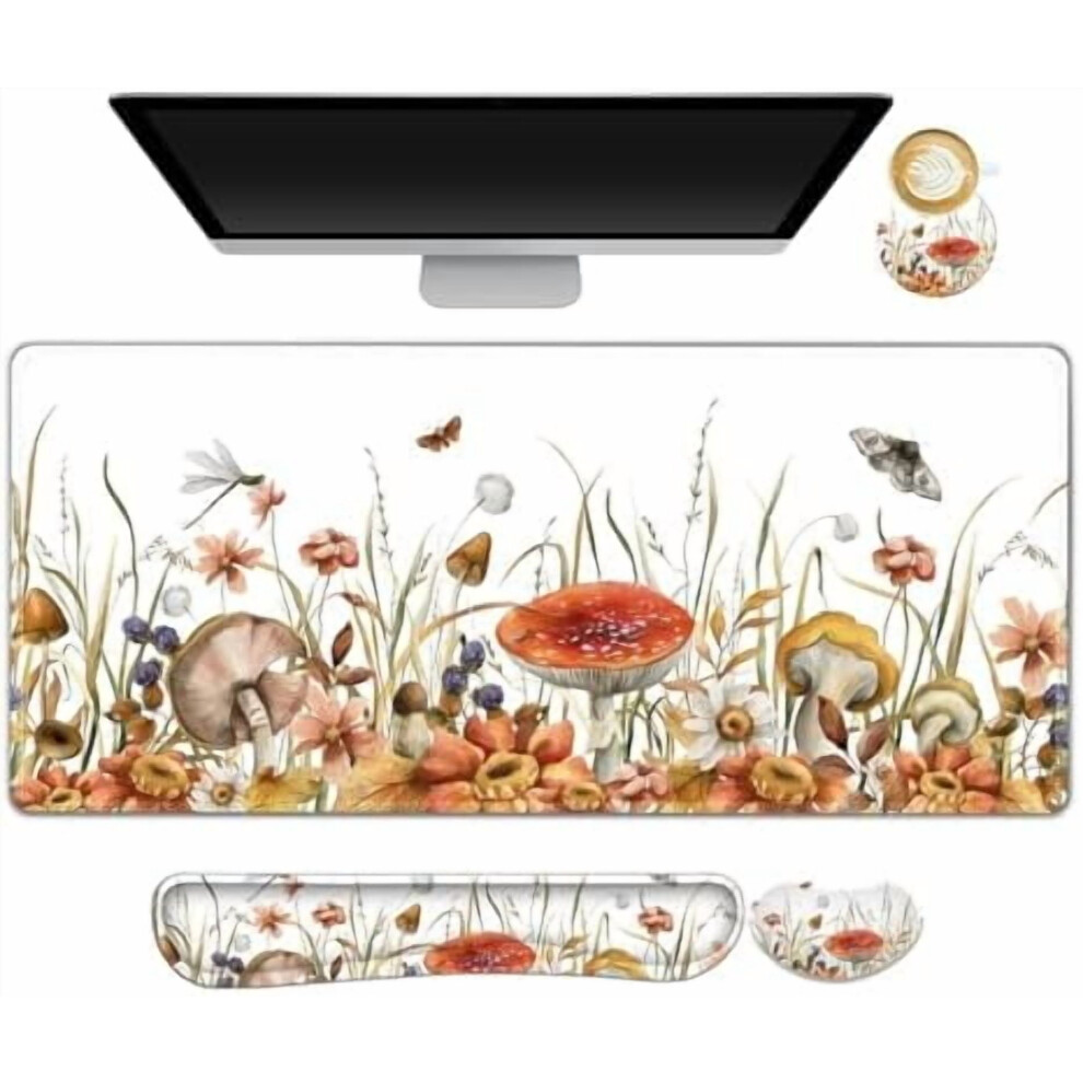 Gaming Mouse Pad And Keyboard Wrist Rest Set With Stitched 937196811946