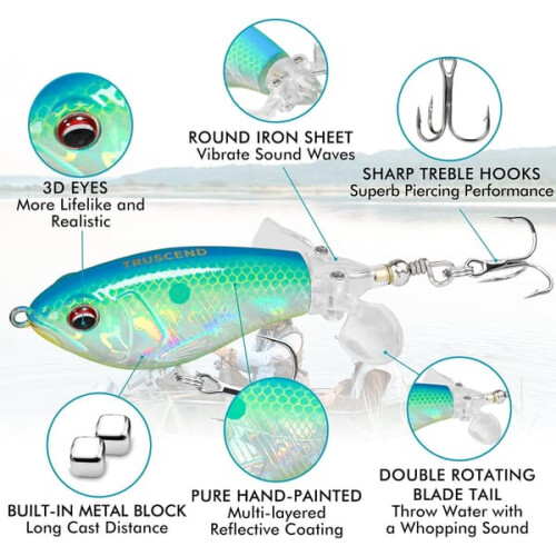 Pencil Plopper Lure with BKK Hook, Floating Minnow with 1