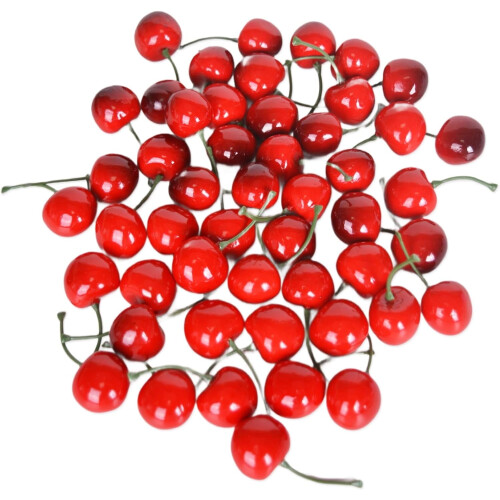 Künstliche Kirschfrucht-Ornamente, 60 Stück