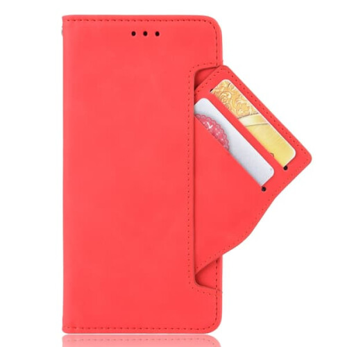 Red multi-slot wallet case for Samsung Galaxy S22 Ultra 1
