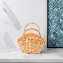 Panier à légumes en rotin beige avec poignée (1 pièce)