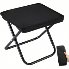 Sgabello da campeggio pieghevole portatile, nero, 30,5 cm, 725 g