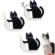 Houder met katten snorhaartjes, magnetische koelkastmagneet (2/3/4 stuks)