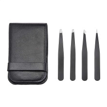 Set van 4 pincetten voor gezichtshaar, roestvrij staal