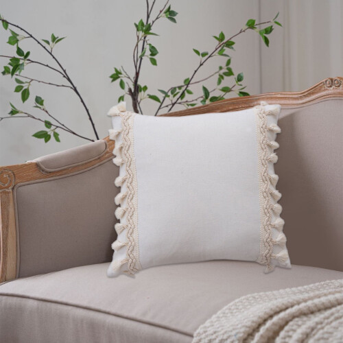 Polyester decorative pillow cover beige45x45cm