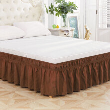 Bedrok met elastische ruches, 38 cm hoog, eenpersoonsbed
