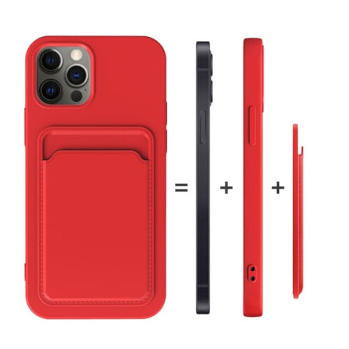 iPhone 13 Pro Max case with card slot red 1