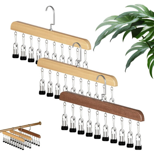 Garderobeoppbevaring med 10 klips og 360 rotasjon