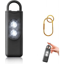 Personal Safety Alarm Rechargeable LED Keychain Black