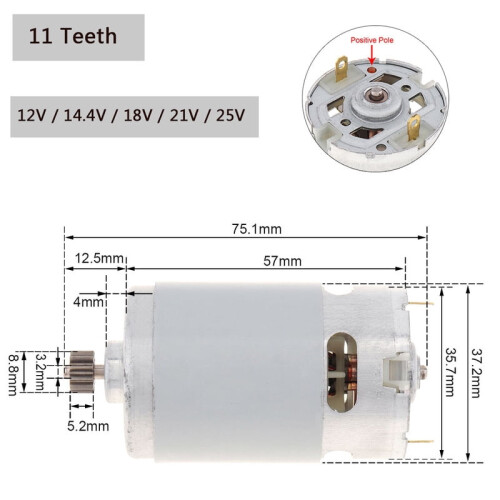 DC Motor 12V-25V Micro Electric Motor with High-Torque 2