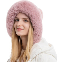 Women Winter Peruvian Cover Ears Beanie Hat Ear Flaps Sherpa Ski Snow Hats Knit Fleece Lined 3 Pom Pom