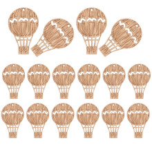 Houten heteluchtballonaccessoires lichtbruin, 30 stuks