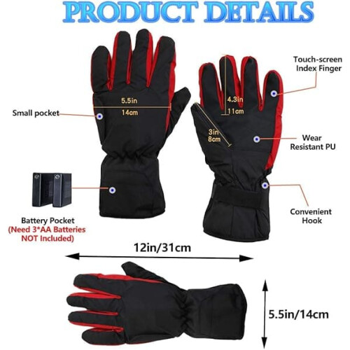 Heated Gloves Battery-Powered Windproof Winter Warm Gloves 1