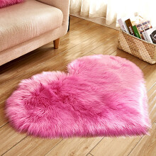 Paars hartvormig zacht shaggy vloerkleed 15,7 x 19,7 inch