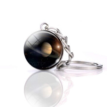 Porte-clés planète avec boule de cristal galaxie