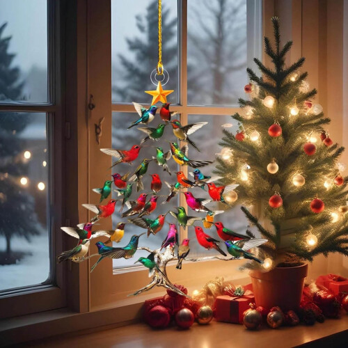 Kolibri-Weihnachtsschmuck-Set, 4-teilig