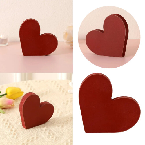 Trehjerteornament Rød Valentinsdagsdekorasjon 1 stk.