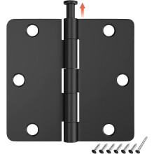 Matte svarte innerdørhengsler 3,5" 6-pakning