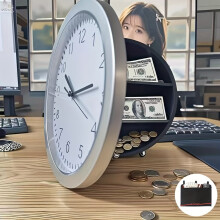 Trezor na mince s pytlíkem na peníze a nástěnnými hodinami 1 ks