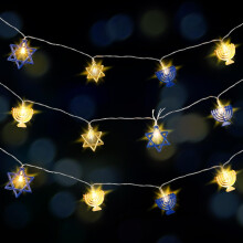 Luzes de cordão de Hanukkah hexagonais de 3 metros (10 pés) - 2 peças