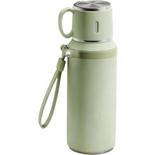 Garrafa térmica de aço inoxidável com tampa e copo (1 litro)