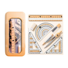 Kit de Geometria para Estudantes com Régua, Transferidor e Lápis