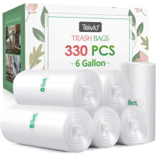 Sacs poubelle YANTONG transparents 6 gallons, paquet de 330