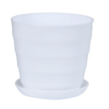 Ceramic resin plastic flower pots thick white colorful