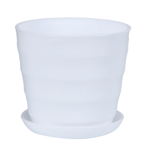 Ceramic resin plastic flower pots thick white colorful