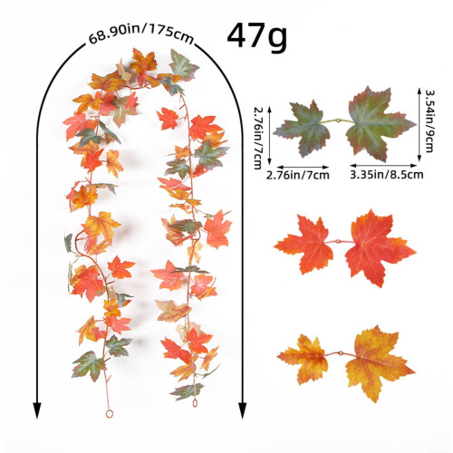 Fall leaf garland artificial maple vines 6 feet 2
