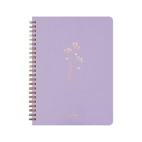Caderno floral 8x6 polegadas com linhas e bolsos grandes.