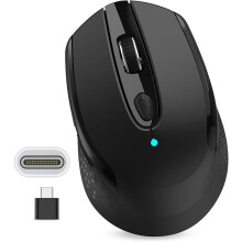 Luch chiúin gan sreang USB-C, 6 chnaipe, 3 DPI