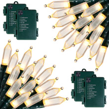 Mini luzes de cordão branco quente, pacote com 4 unidades de 20 LEDs.