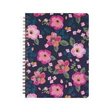 Blomsternotesbog 20x15 cm, linjeret med lommer