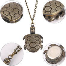 Gouden schildpad zakhorloge vintage zinklegering 1 stuk