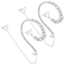 Strapaí Bra Rhinestone Mná Airgid Miotail Aicrileach 2 phíosa