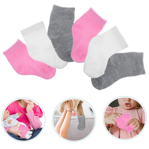 Dukketilbehør assorterede farver 6 par