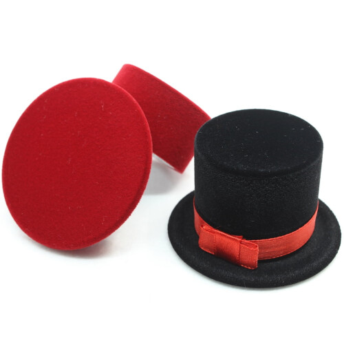 Kersthoed Ring Doos Zwart Rood 2 stuks 2