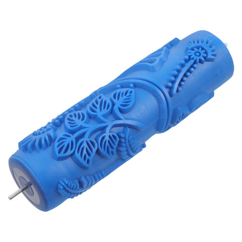 KALLORY blue decorative paint roller with embossing texture