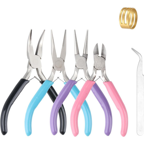 Conjunto de alicates para joias, ideais para trabalhos com arame e miçangas.