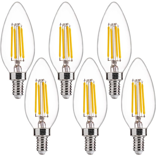 Λαμπτήρες πολυελαίων B11E12 3500K550LM60W ισοδύναμο 6