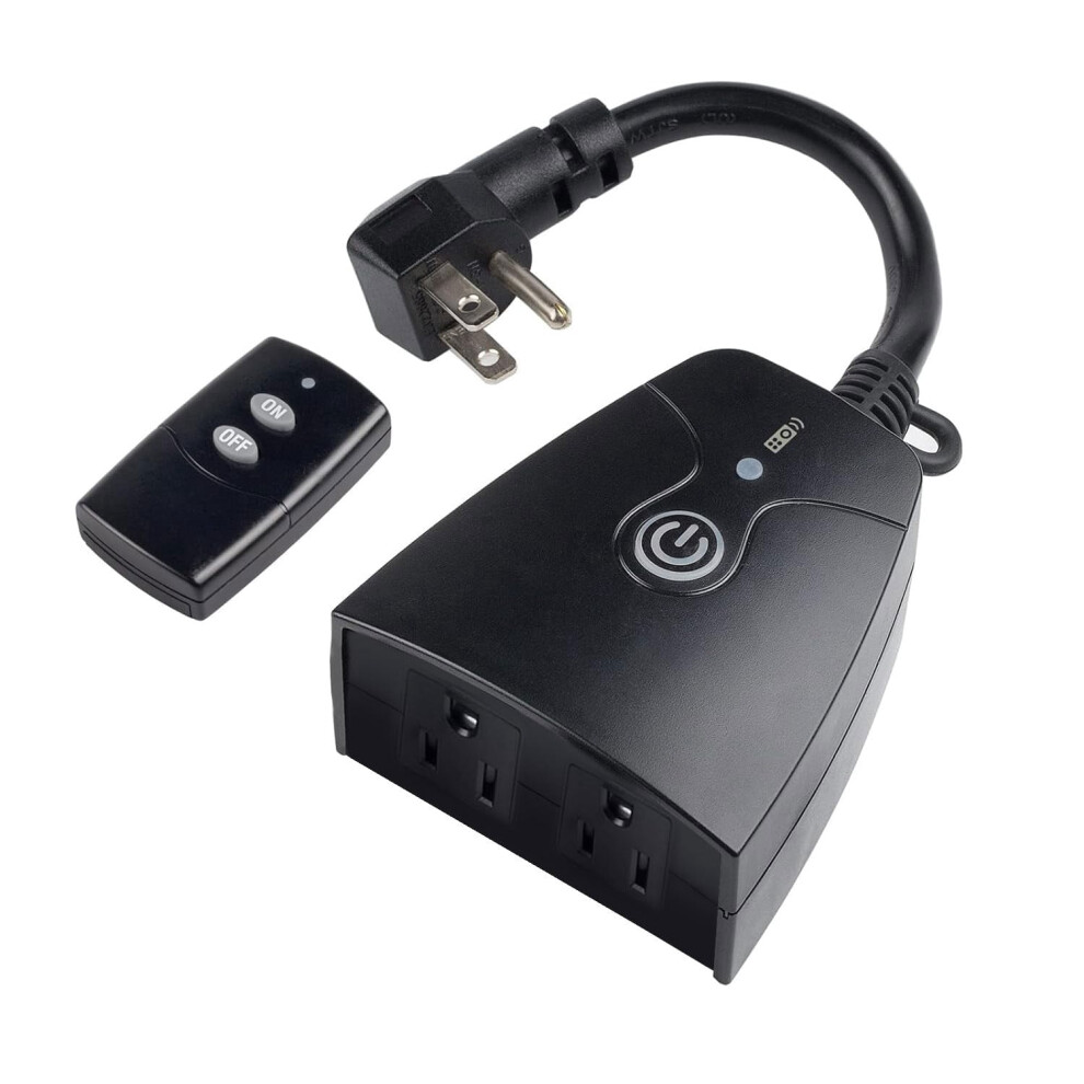 Weatherproof Wireless Outdoor Outlet Plug 15A Dual 919886927892