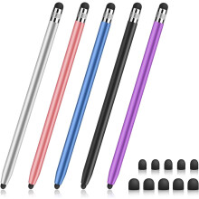 5 st. styluspennor kompatibel med iPad, högkänslig finspets i gummi, universal kapacitiv pekskärmspenna, flerfärgad