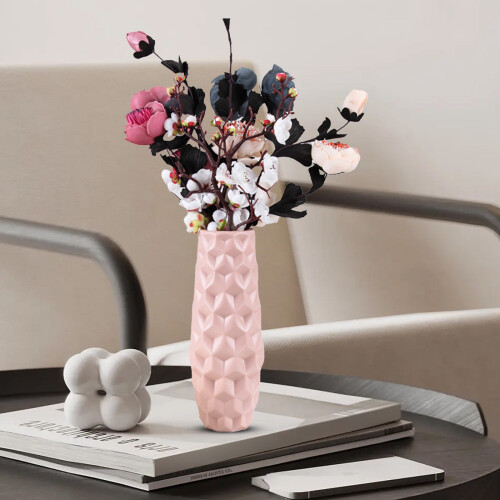 Plastglasert vase til stuedekorasjon, 1 stk.
