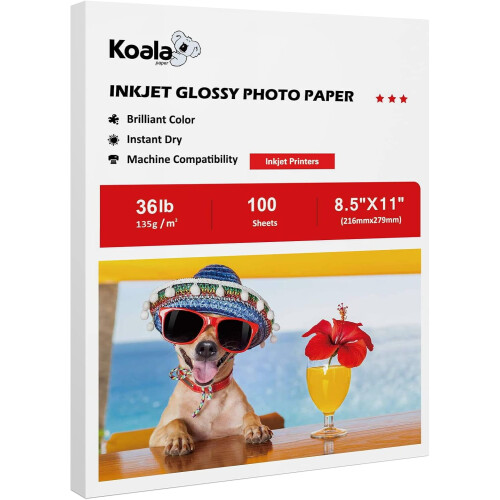 Γυαλιστερό χαρτί μελάνης Koala 8,5x11in100 φύλλα 36lb