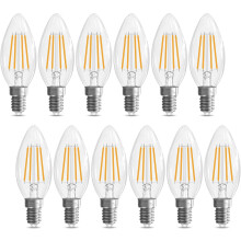 E12-Kerzenbirne B10 2700K Warmweiß 400LM 12er-Pack
