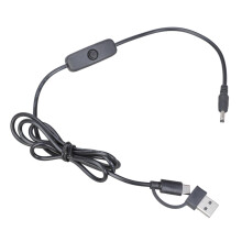 5V-Ladekabel mit Kippschalter USB auf 3,5 x 1,35 mm DC