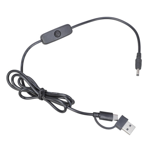 Cable de carga de 5 V con interruptor, USB a CC de 3,5 x 1,35 mm