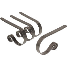 Clips para repisas de chimenea de níquel cepillado, paquete de 4 unidades, para repisas de hasta 7,6 cm (3 pulgadas)